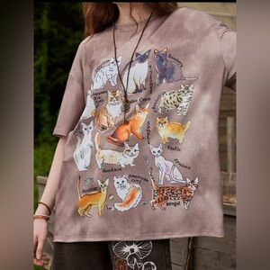 Cat Breed Graphic T-Shirt - Brown L/XL